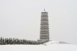 栖鹤塔冬景